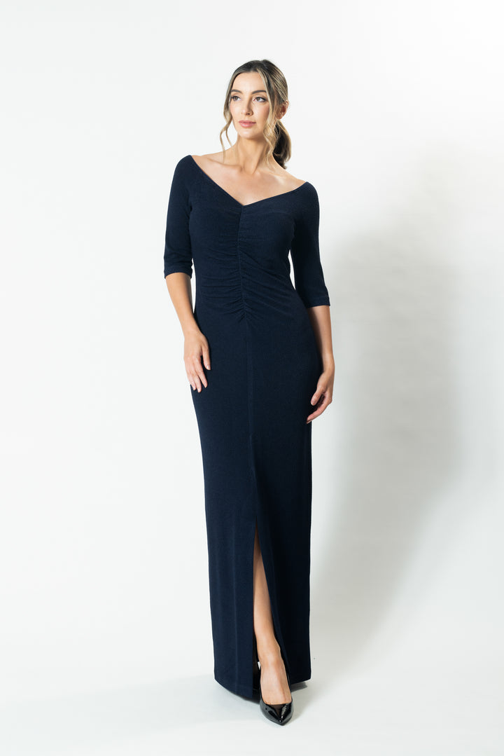 ARIA 3/4 Sleeve Gather Front Gown