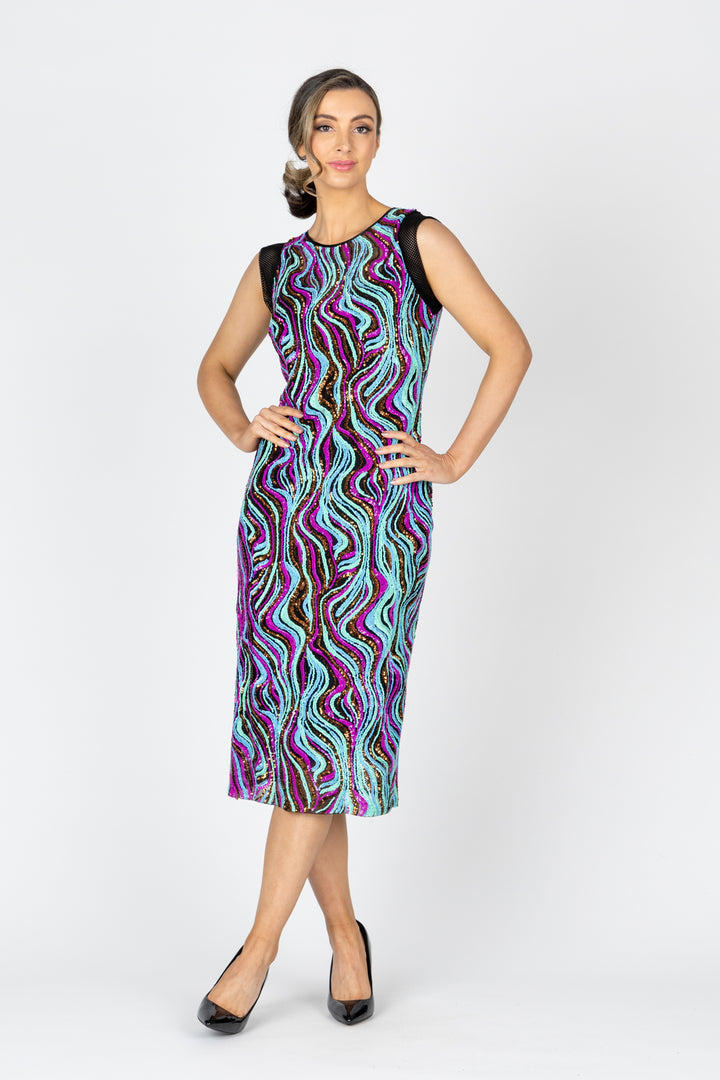 ARIEL Cap Sleeve Sequin Dress