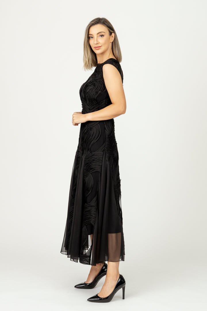 ATLANTIS Cap Sleeve Godet Gown