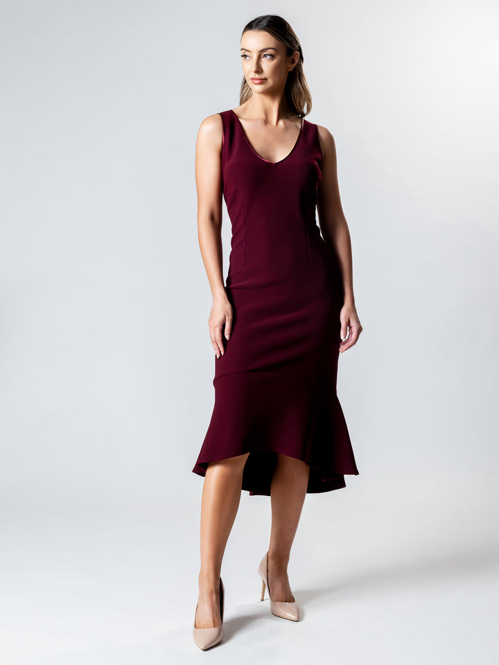 MIM Bond Flute Hem Cocktail Dress