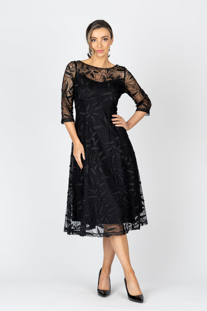 CLEO 3/4 Sleeve A-Line Dress