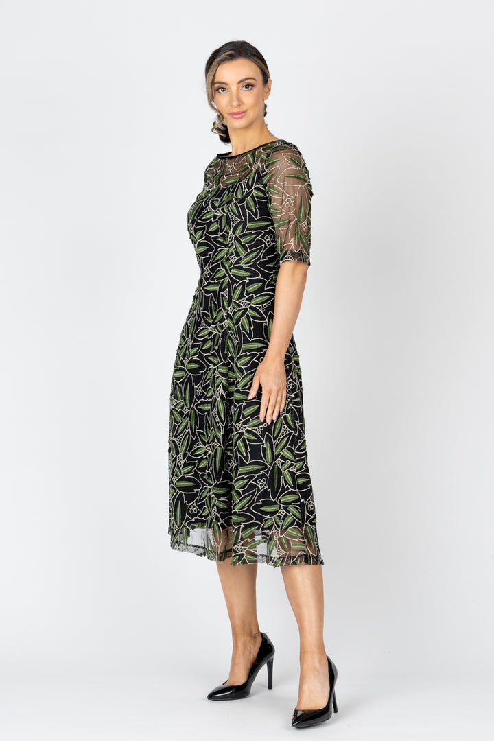 CLEO 3/4 Sleeve A-Line Dress