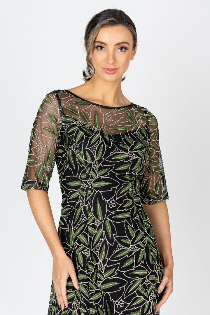 CLEO 3/4 Sleeve A-Line Dress