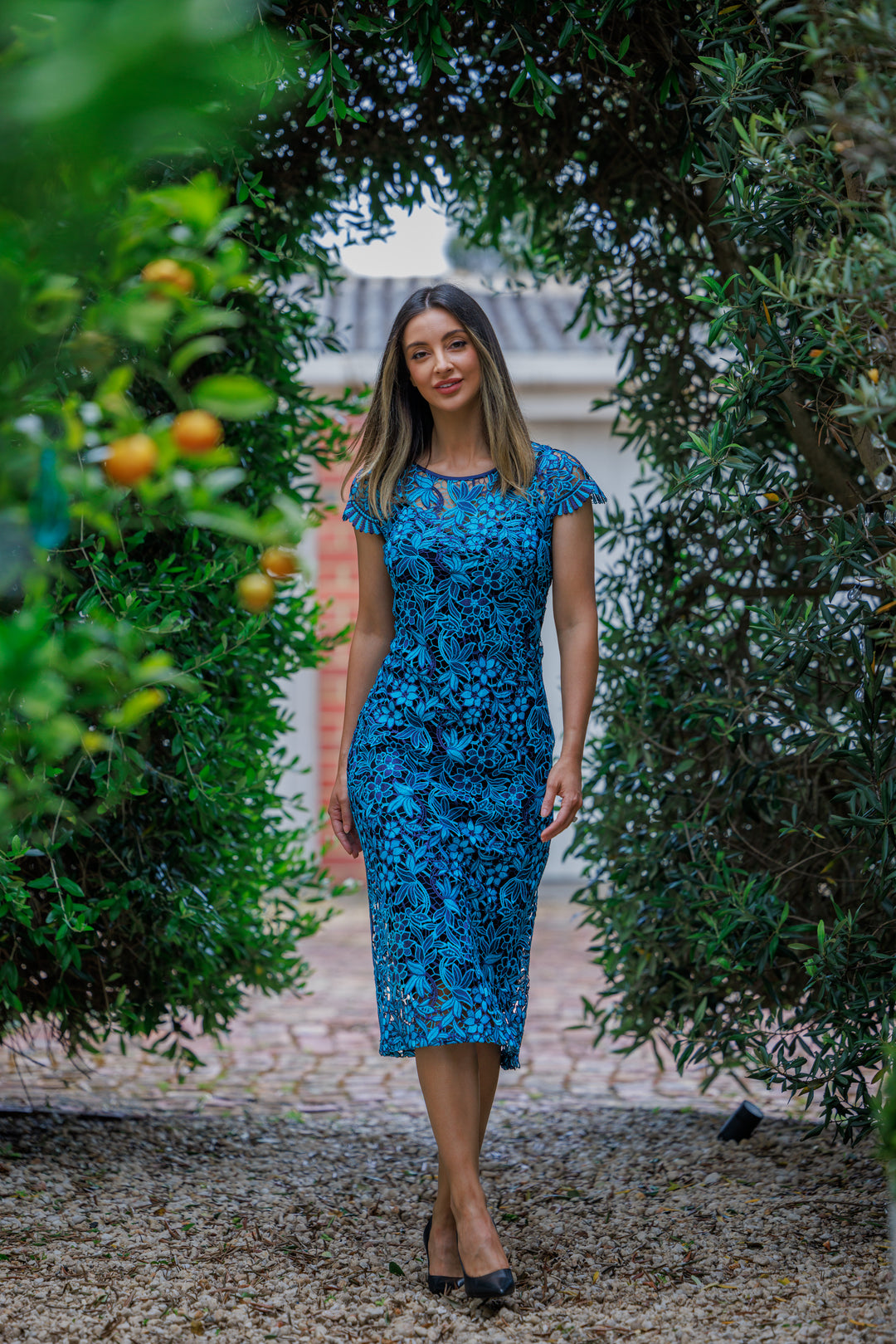 CORFU Cap Sleeve Midi Dress