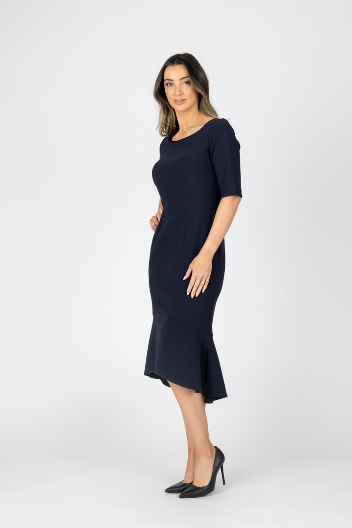 MIM Sleeved Flute Hem Dress