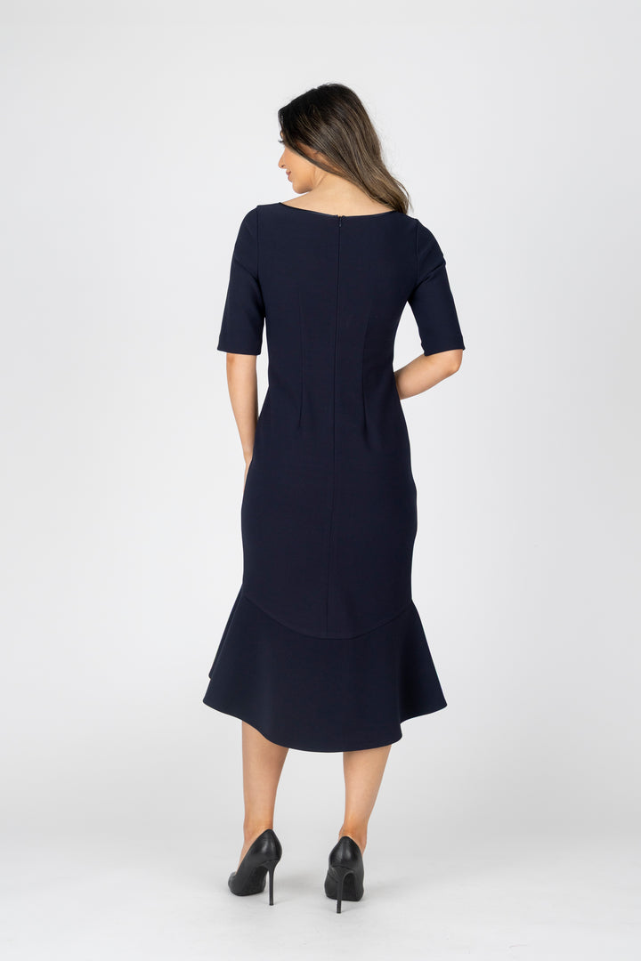 MIM Sleeved Flute Hem Dress