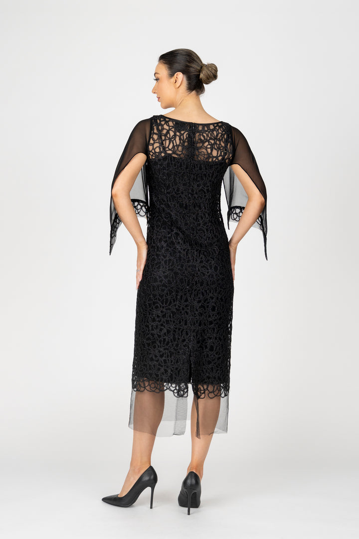 CRYSTAL Chiffon Sleeve Dress