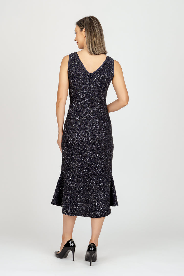GODDESS Sequin Flute Hem Cocktail Dress