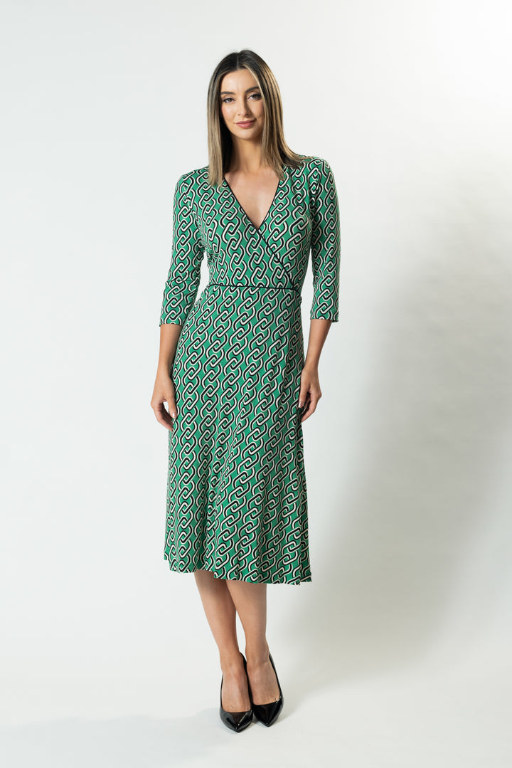 HORIZONS Wrap Front A-Line Dress