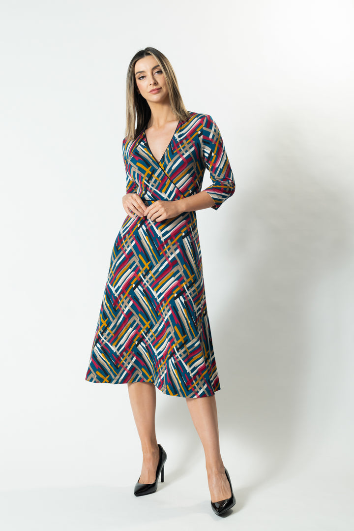 HORIZONS Wrap Front A-Line Dress