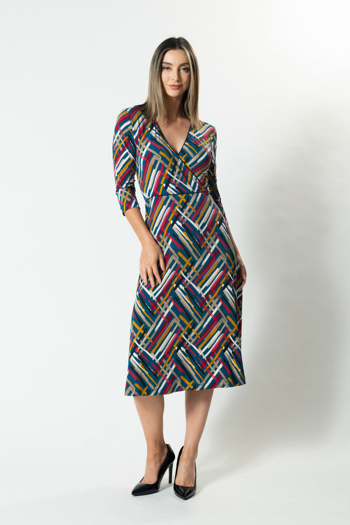 HORIZONS Wrap Front A-Line Dress