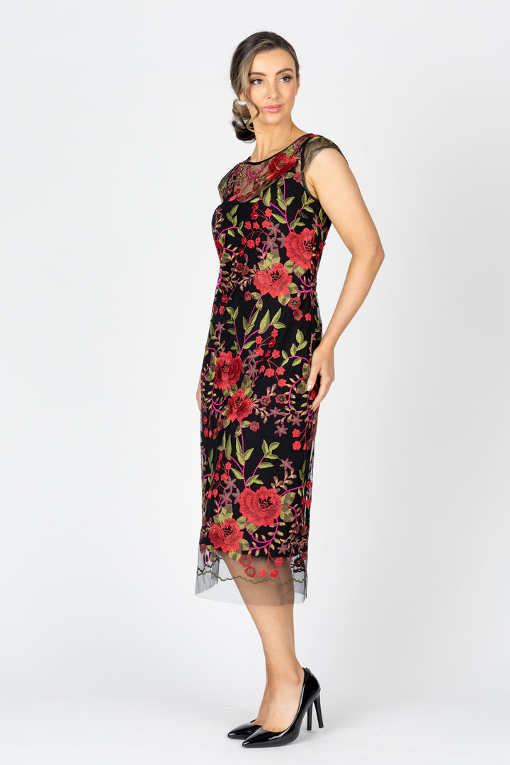 RUBY ROSE Cap Sleeve Midi Dress