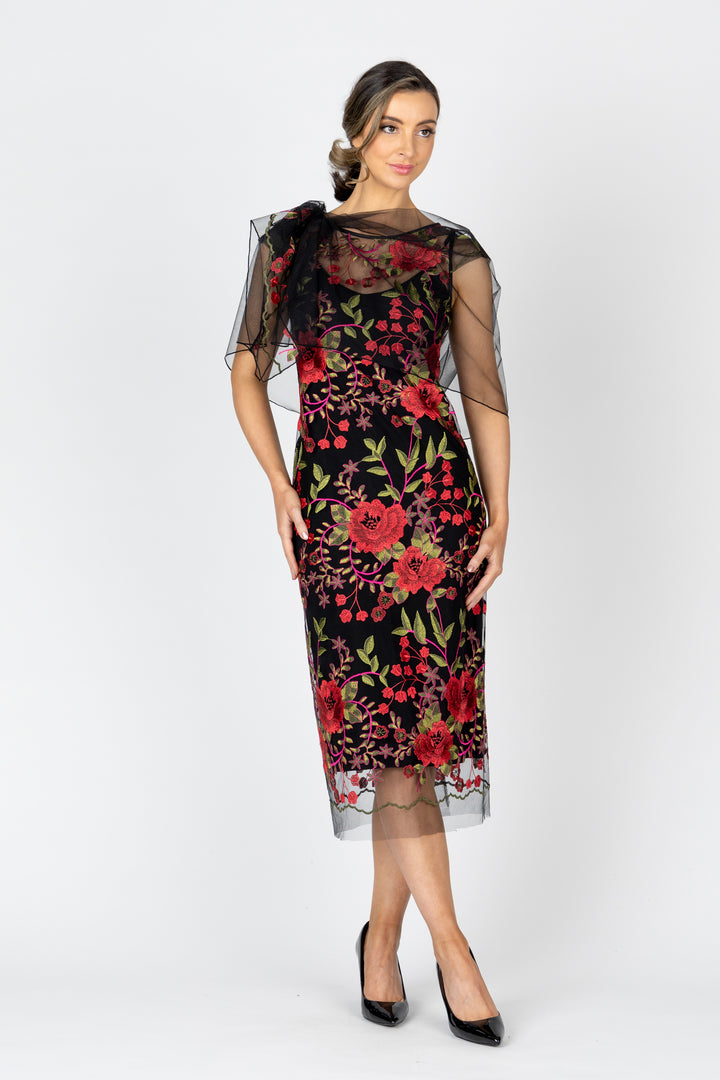 RUBY ROSE Cap Sleeve Midi Dress