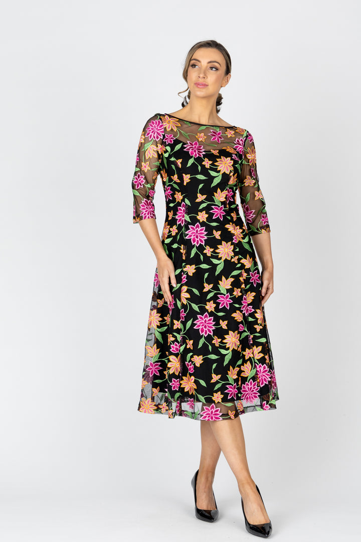 SUNSET 3/4 Sleeve A-Line Dress