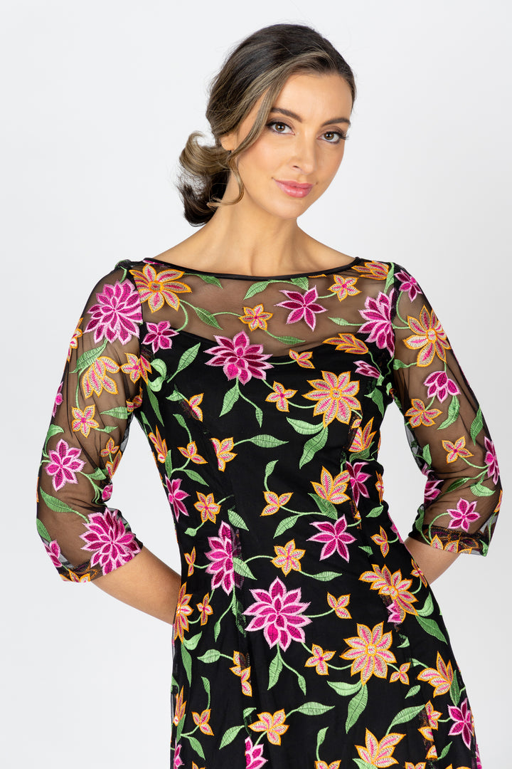 SUNSET 3/4 Sleeve A-Line Dress