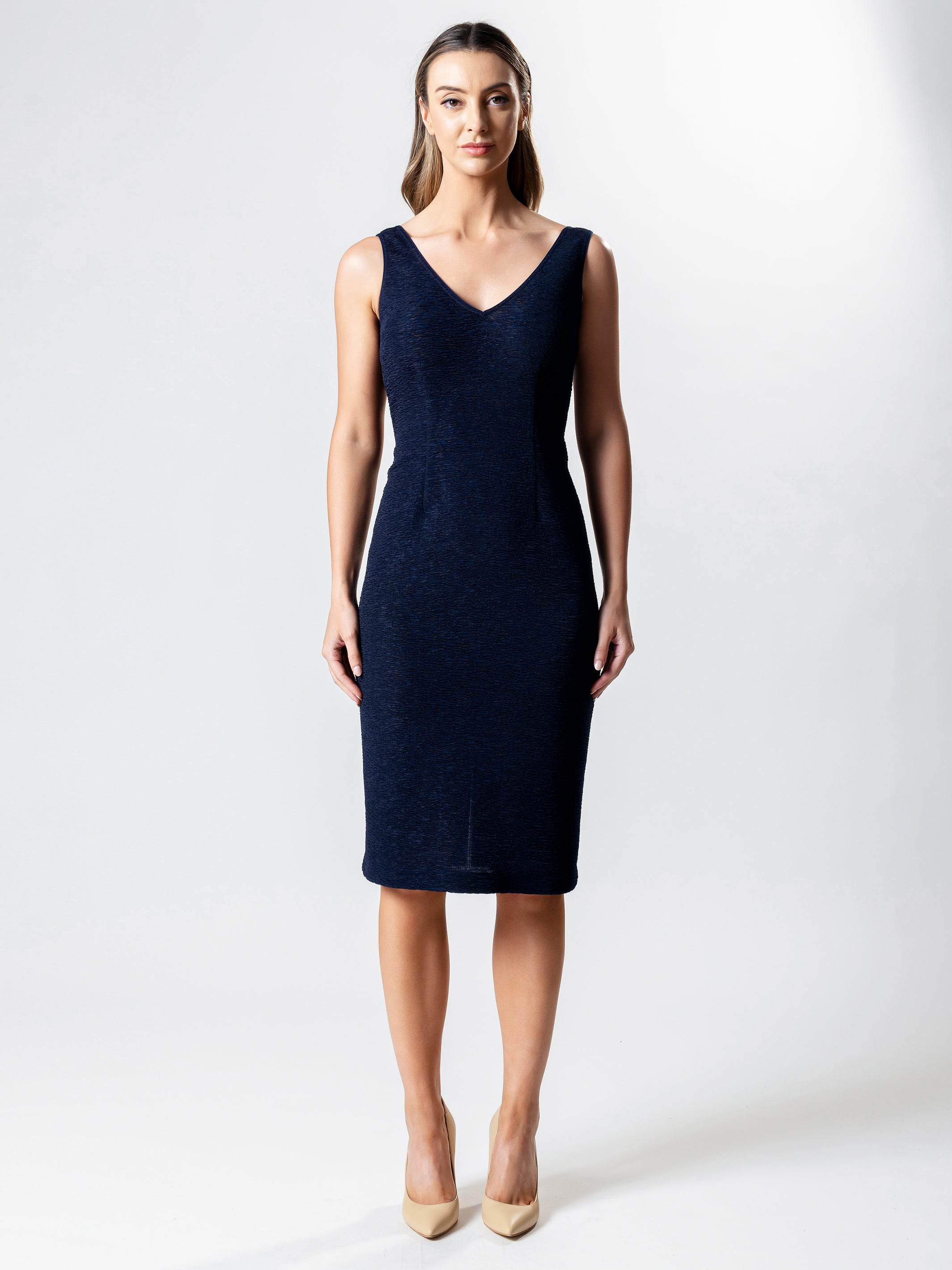Lisa Barron | COMO V-Neck Dress | Made in Melbourne, Australia Lisa Barron | COMO V-Neck Dress | Made in Melbourne, Australia