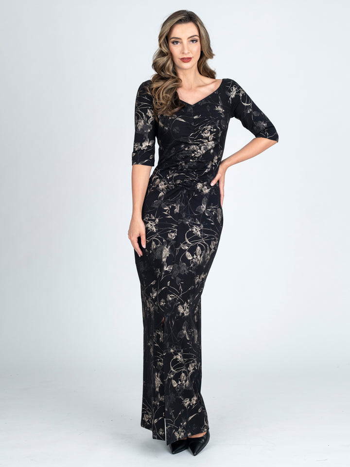 GILT Gathered Long Sleeve Gown