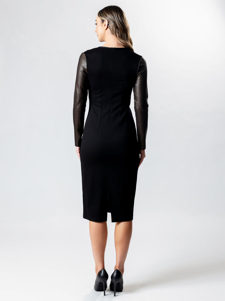 HOUNDOG Long Sleeve Panel Suit Dress