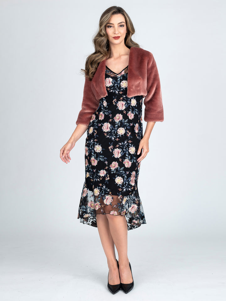 GLASGOW Cropped Faux Fur Jacket