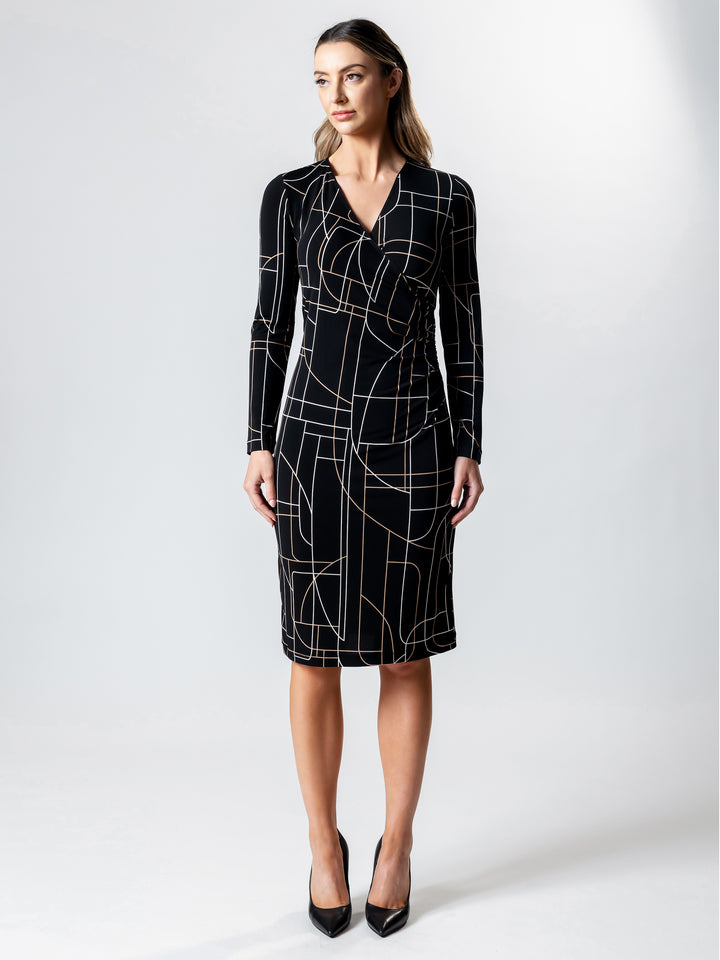 OASIS Long Sleeve Wrap Dress