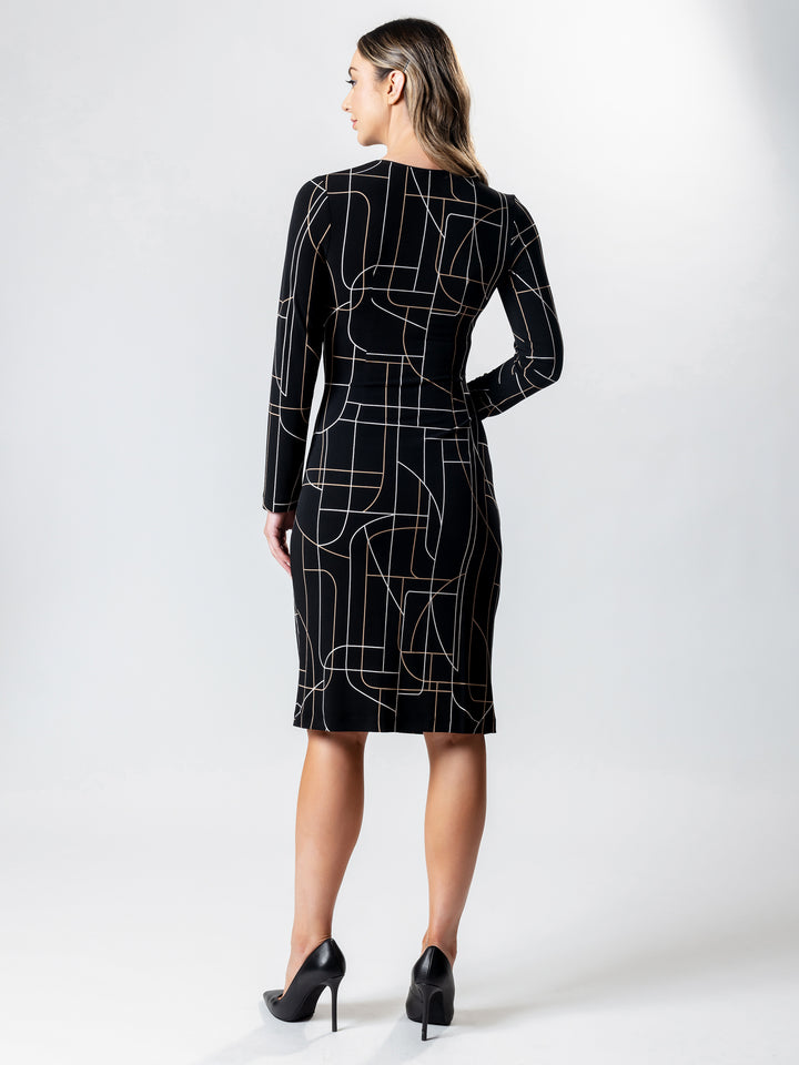 OASIS Long Sleeve Wrap Dress