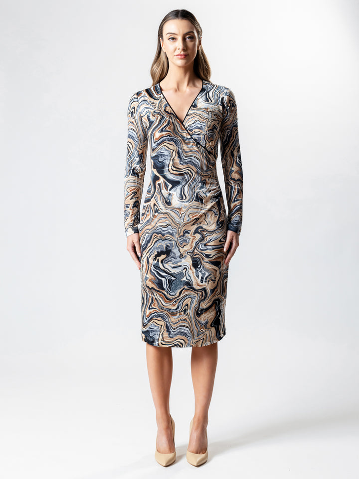 OASIS Long Sleeve Wrap Dress