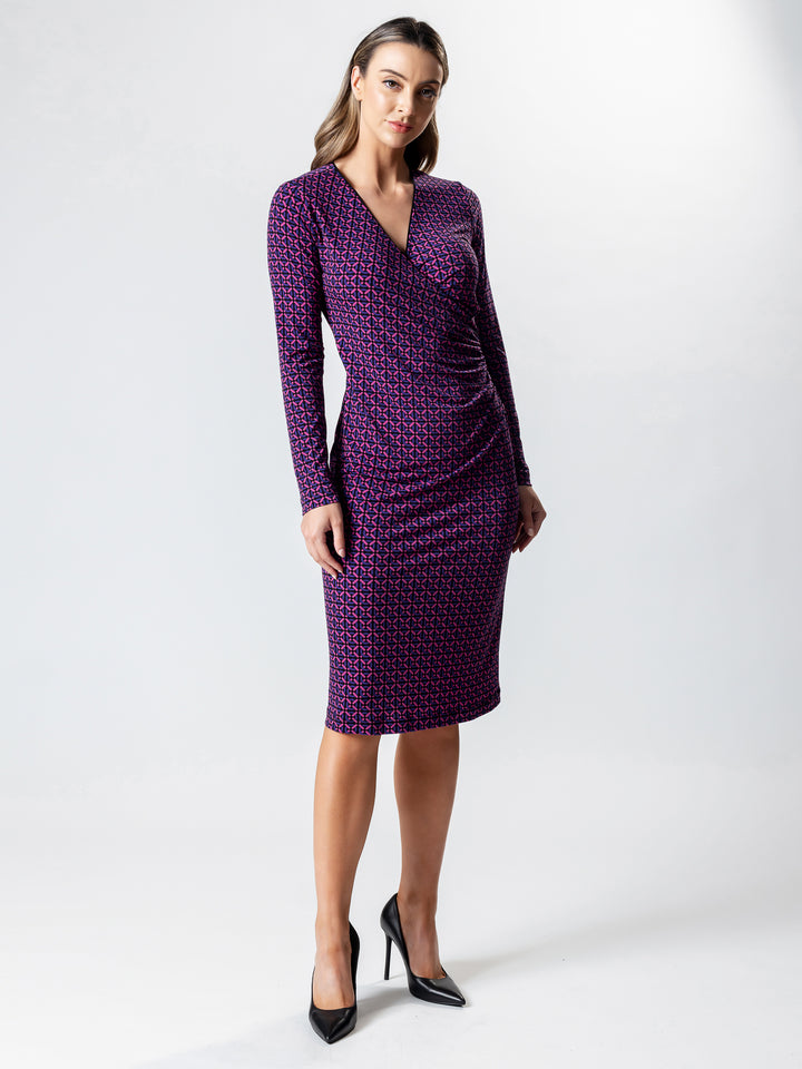 OASIS Long Sleeve Wrap Dress