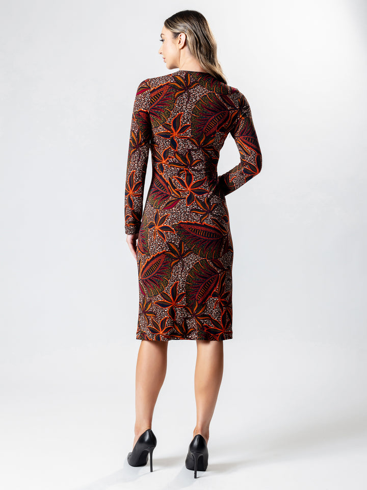 OASIS Long Sleeve Wrap Dress