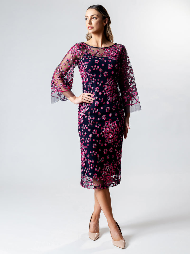 SANTORINI Bell Sleeve Cocktail Dress