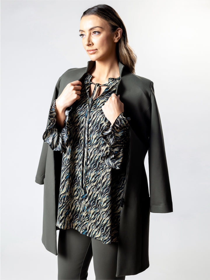 SICILY Standing Collar Long Jacket