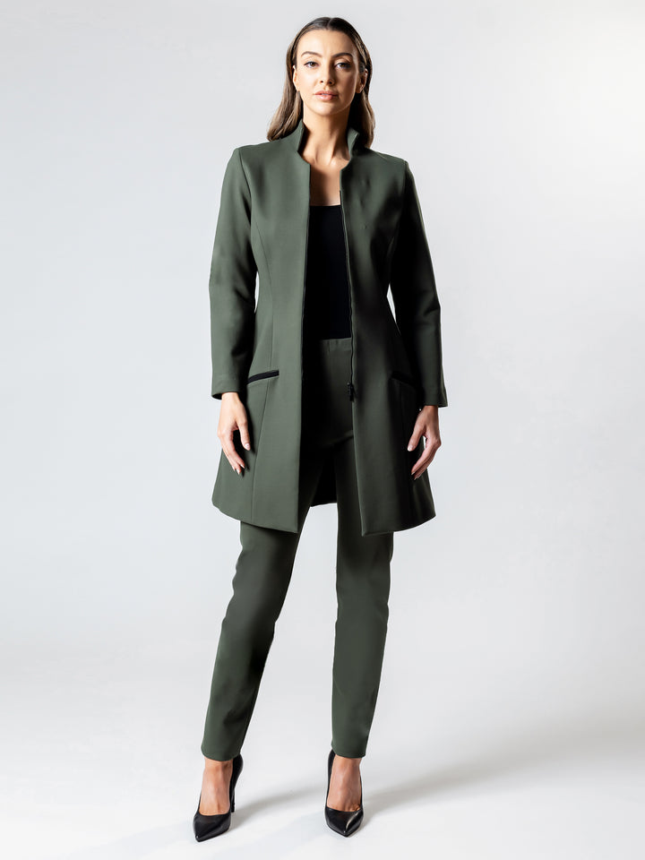 SICILY Standing Collar Long Jacket