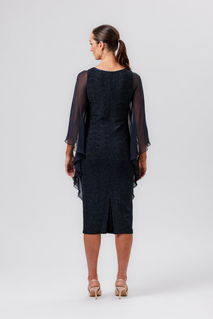 AVALON Drape Sleeve Midi Dress