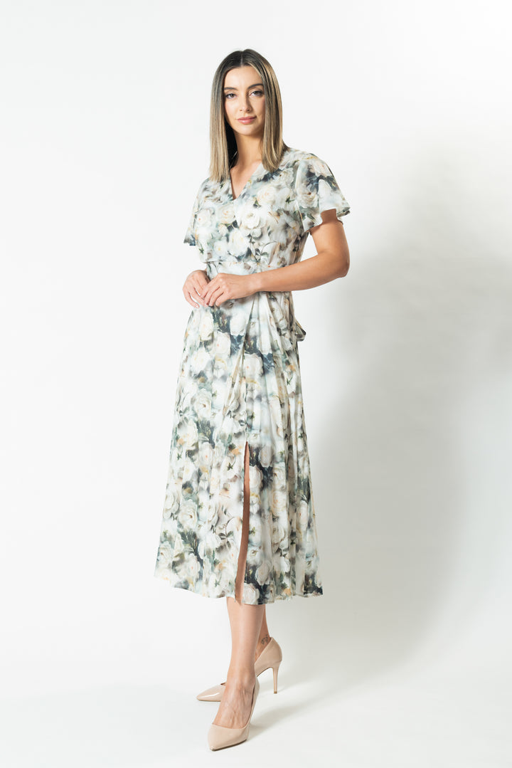 CATHERINE Flute Sleeve A-Line Dress