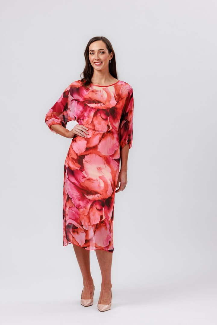 CELESTE Blouson Sleeve Tie Dress