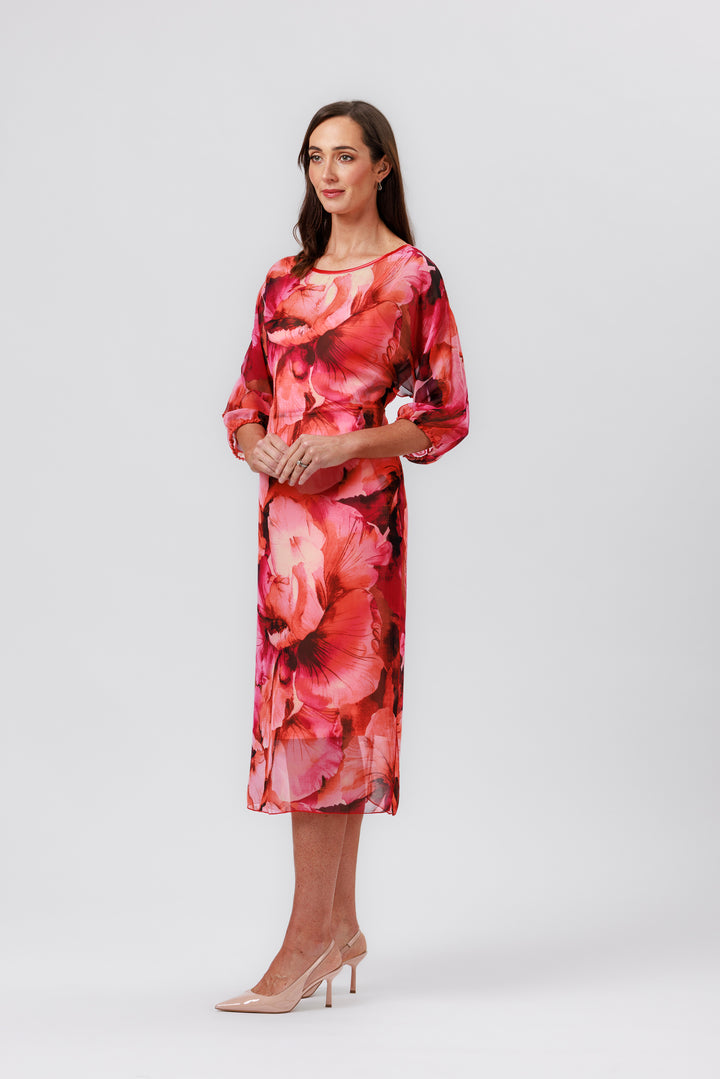 CELESTE Blouson Sleeve Tie Dress