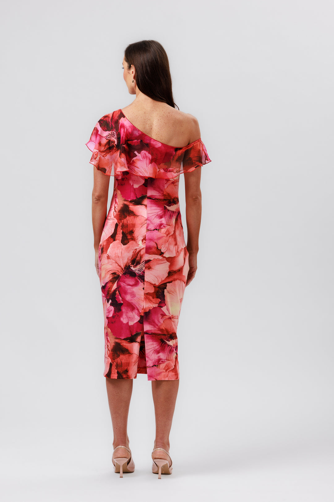 CELESTE One Shoulder Frill Dress