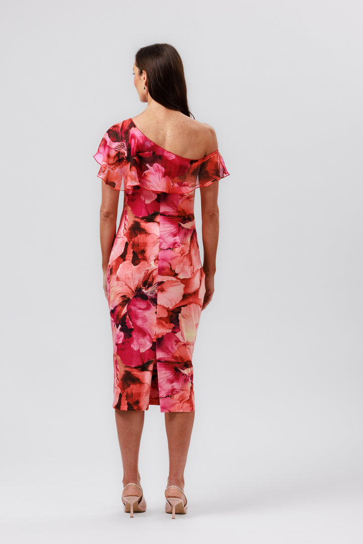 CELESTE One Shoulder Frill Dress
