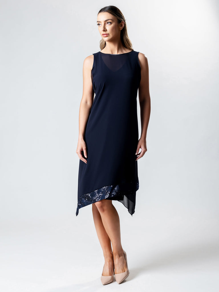 Lisa Barron | NAUTILAS Chiffon Overlay Cocktail Dress