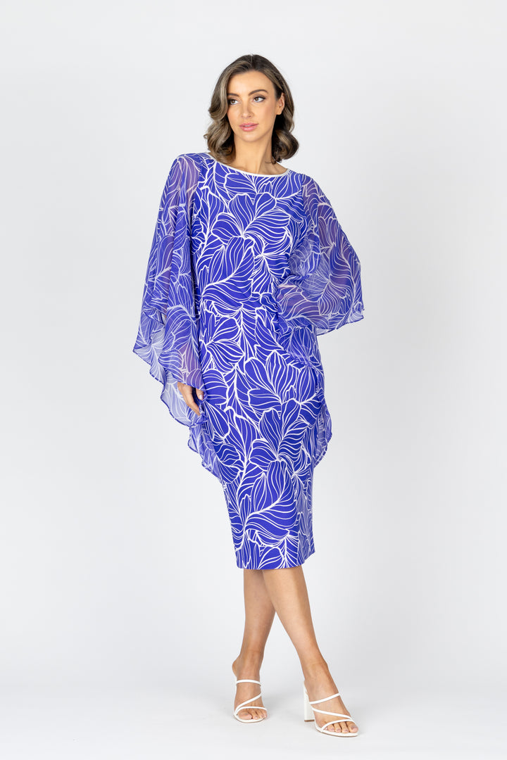 ELIXIR Drape Sleeve Midi Dress