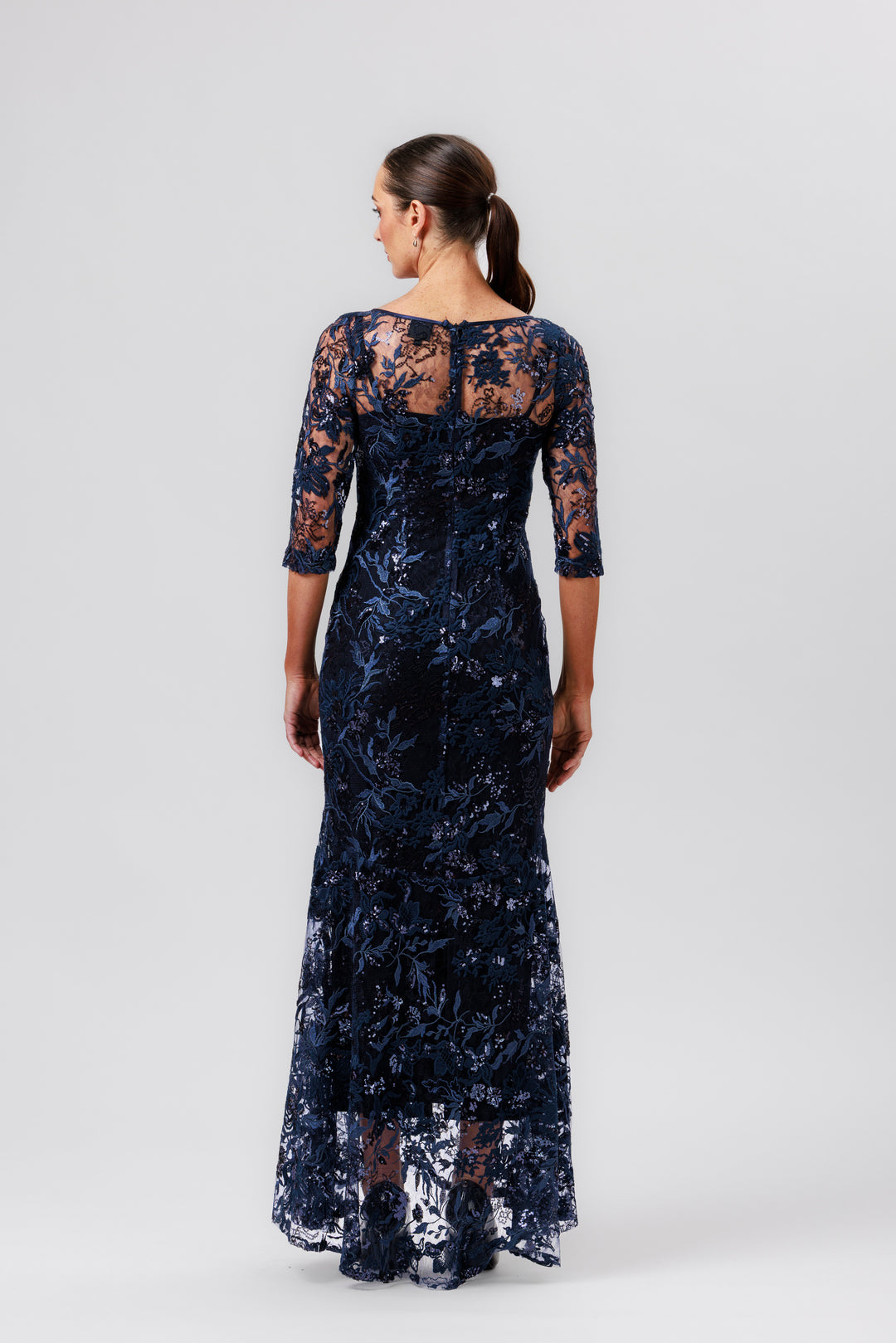 EVA 3/4 Sleeve Flute Hem Gown