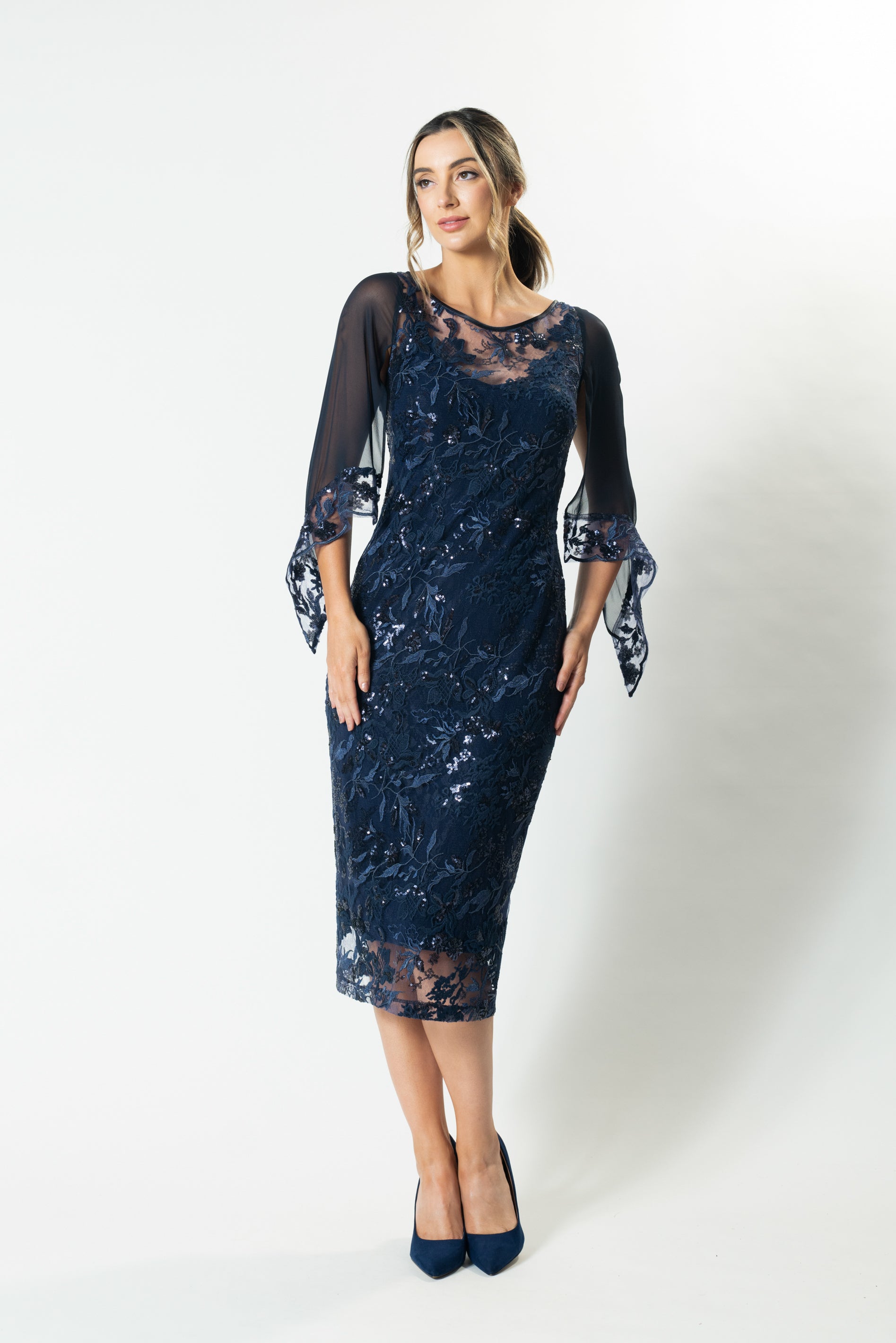 EVA Silk Sleeve Cocktail Dress