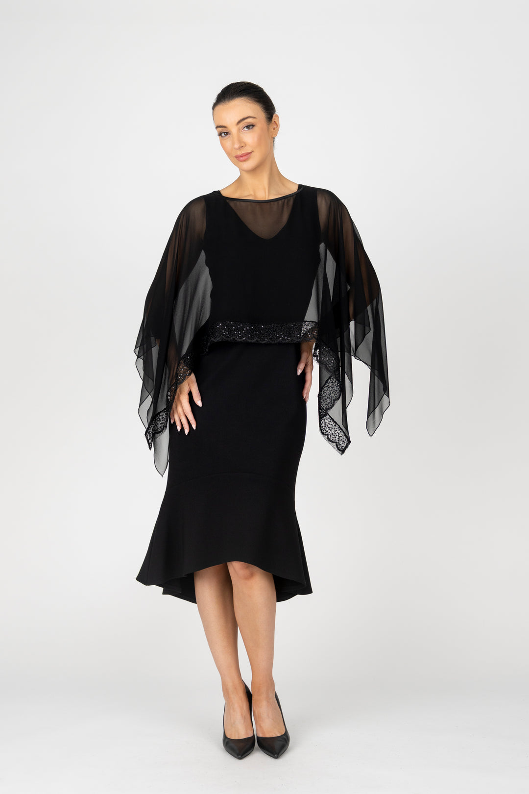 MIM Bond Flute Hem Cocktail Dress