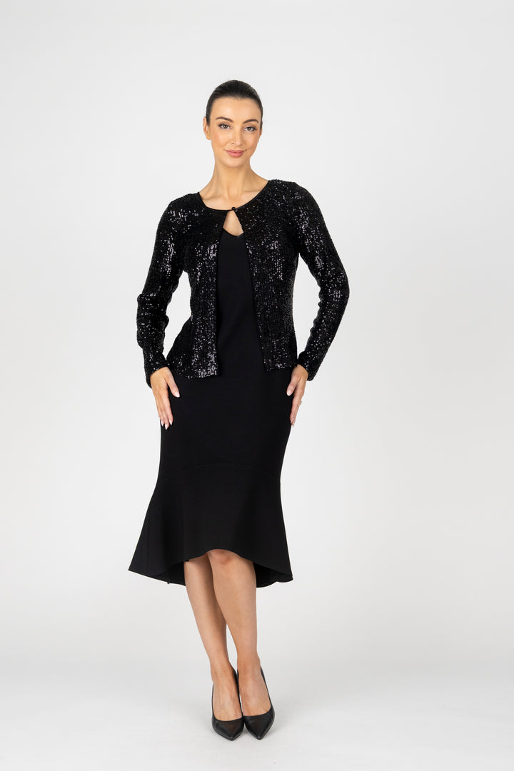 MIM Bond Flute Hem Cocktail Dress