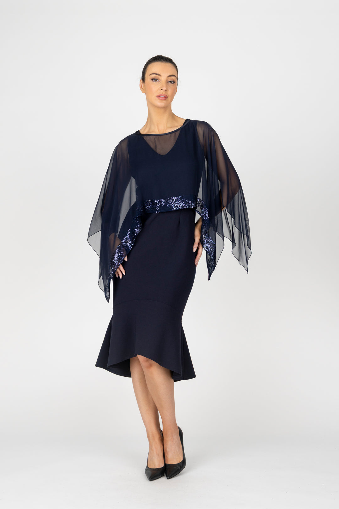 MIM Bond Flute Hem Cocktail Dress