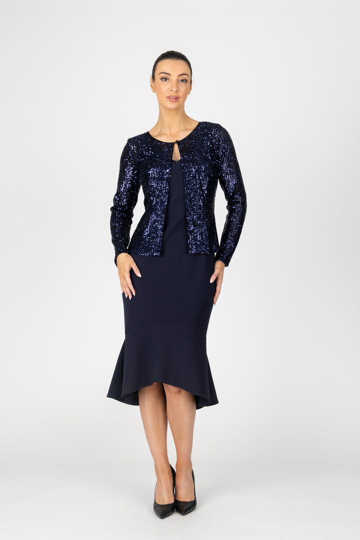 MIM Bond Flute Hem Cocktail Dress