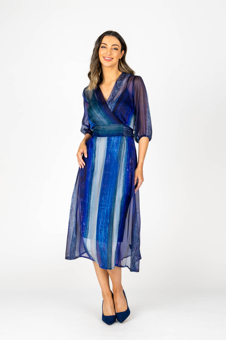 FLEUR Chiffon Blouson Sleeve Dress