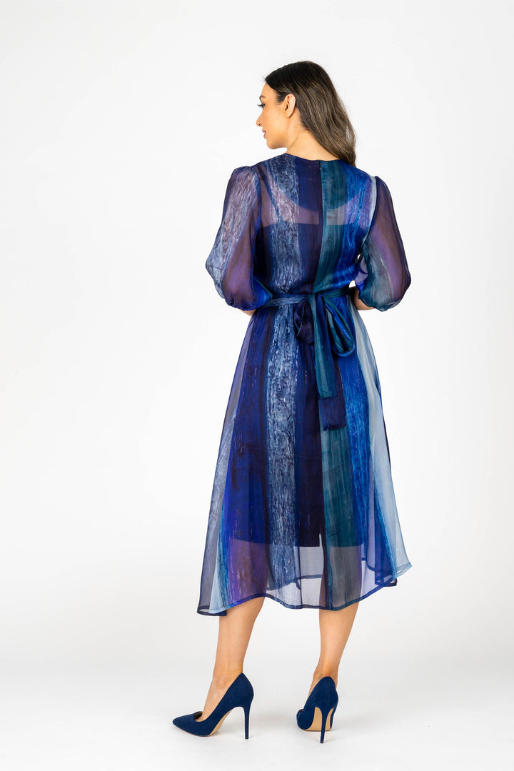 FLEUR Chiffon Blouson Sleeve Dress