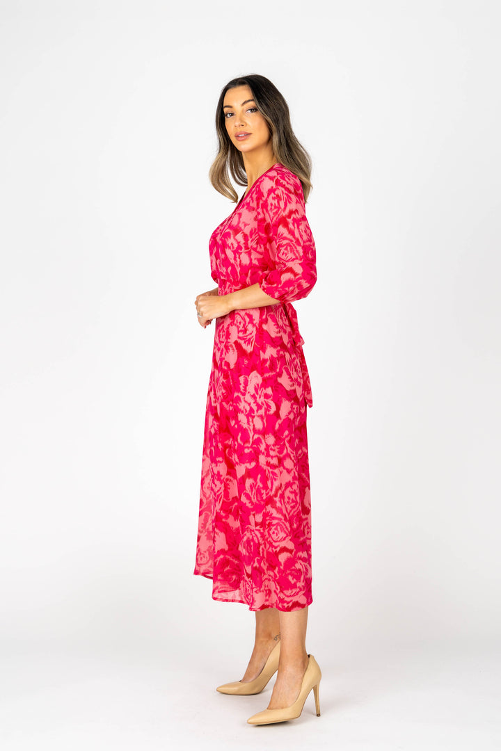 FLEUR Chiffon Blouson Sleeve Dress