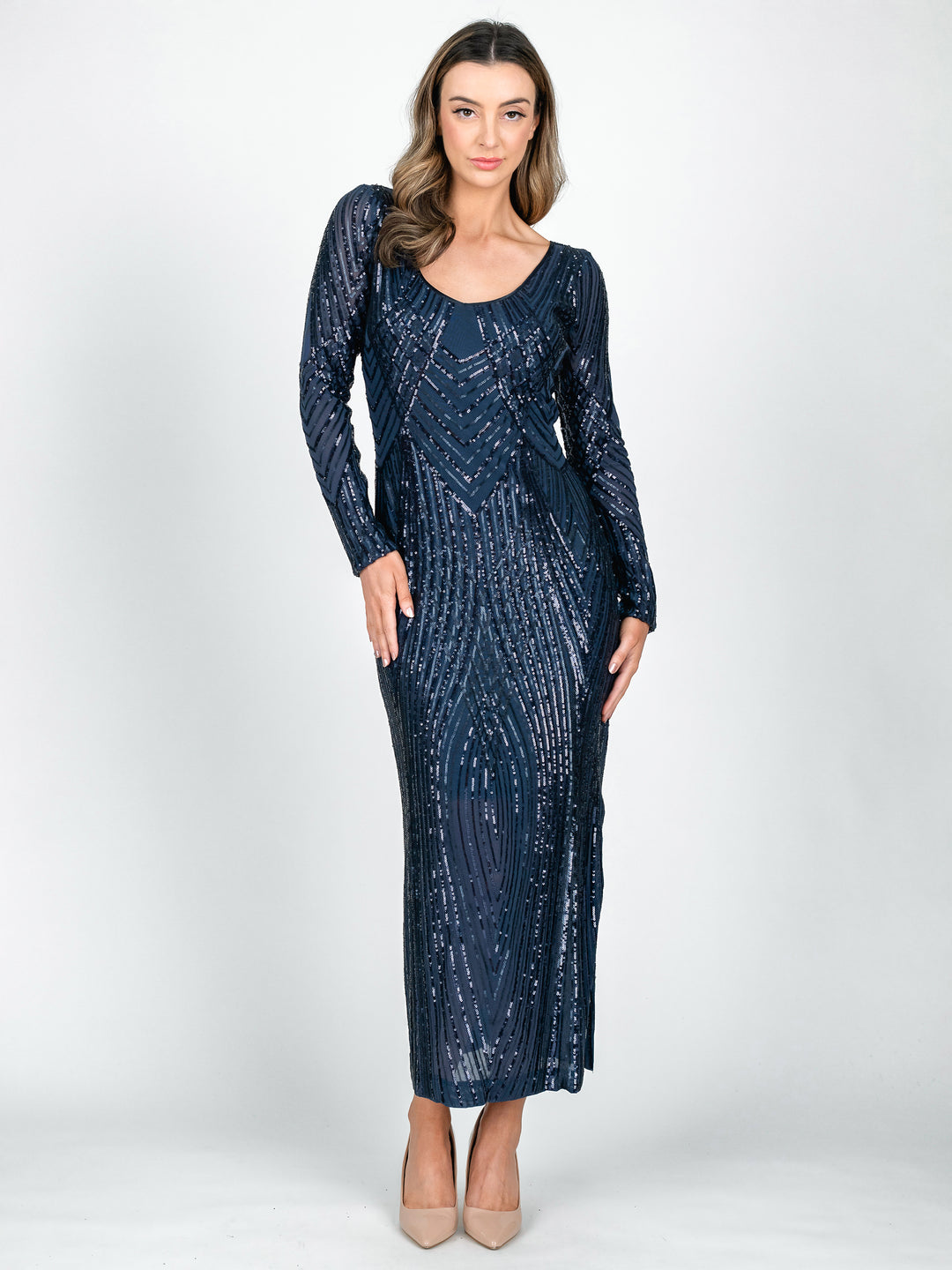 GALA Long Sleeve Reversible Evening Gown