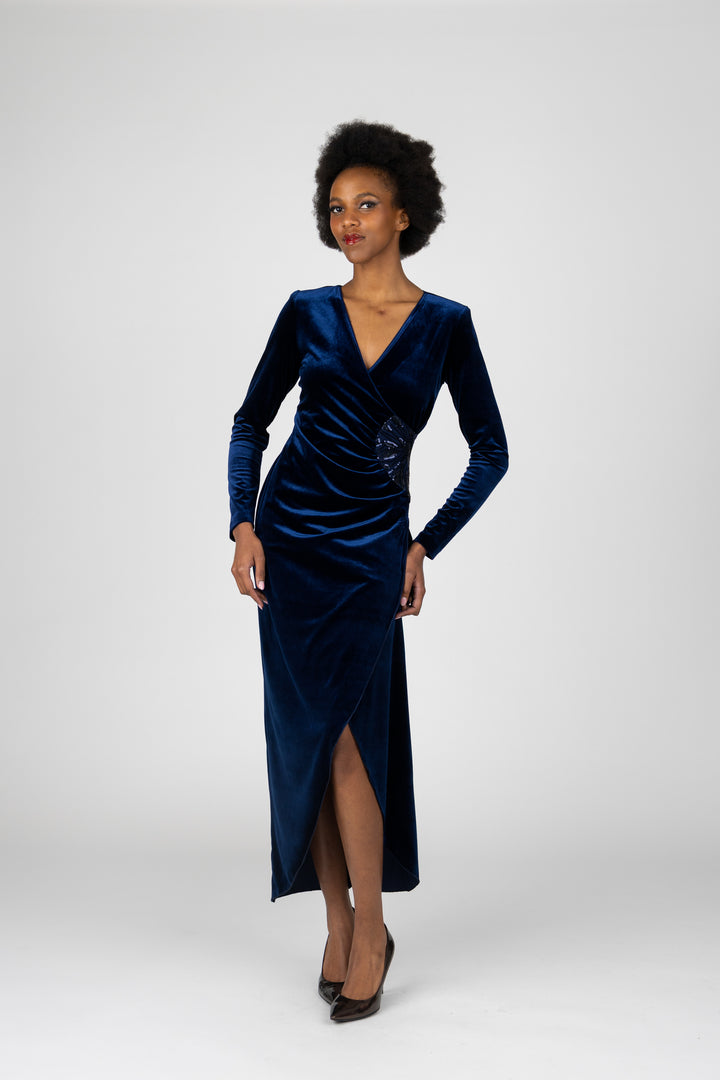 GRETA V-Neck Wrap Gown